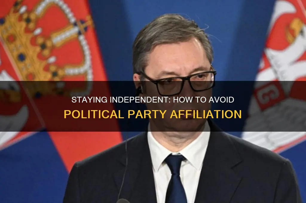 how to be not affiliated with a political party