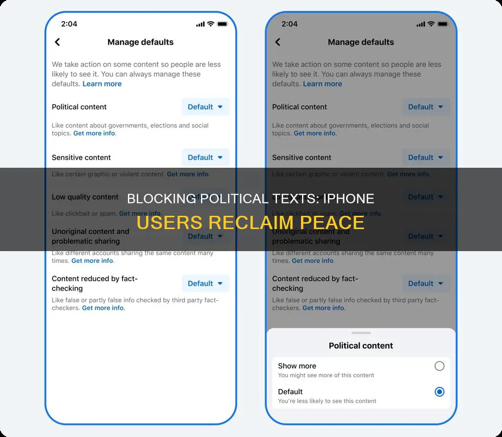 how to block political texts on my iphone