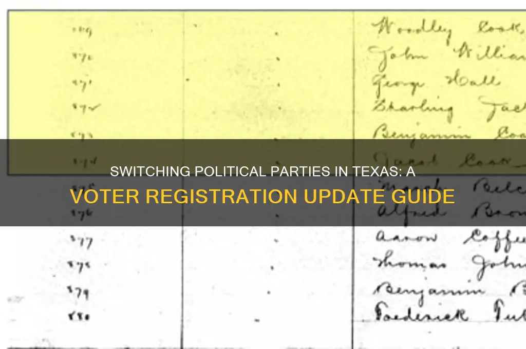 how to change voter registration in texas political party