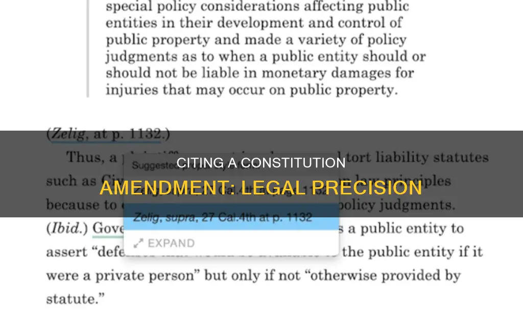how to cite a constitution amendment legal