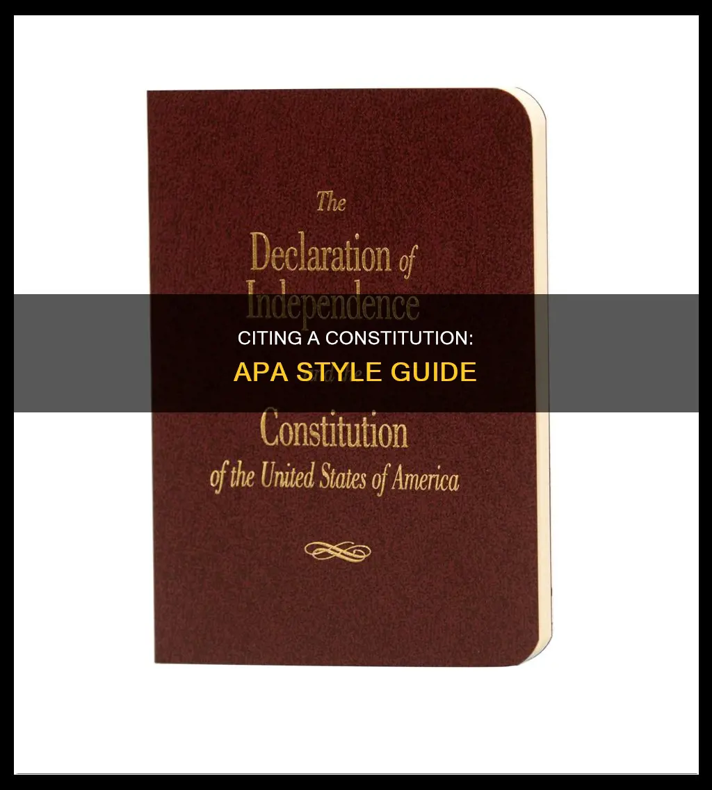 how to cite a constitution in apa style