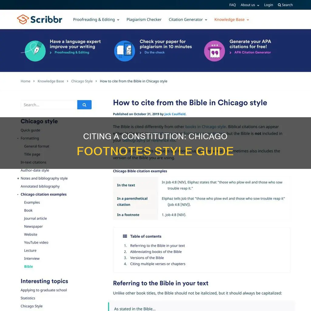 how to cite a constitution in chicago footnotes