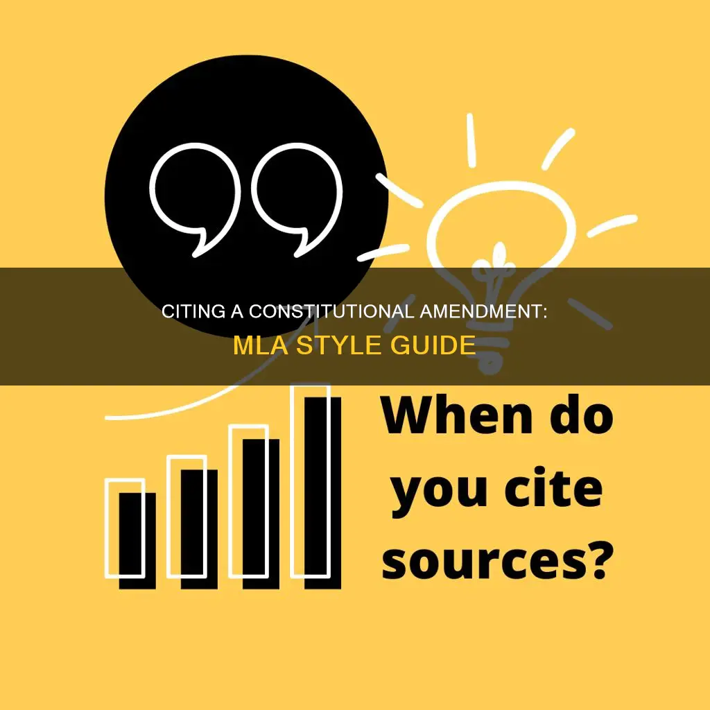 how to cite a constitutional ammendment in mla