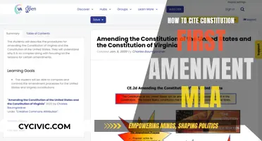 Citing the US Constitution's First Amendment in MLA Style