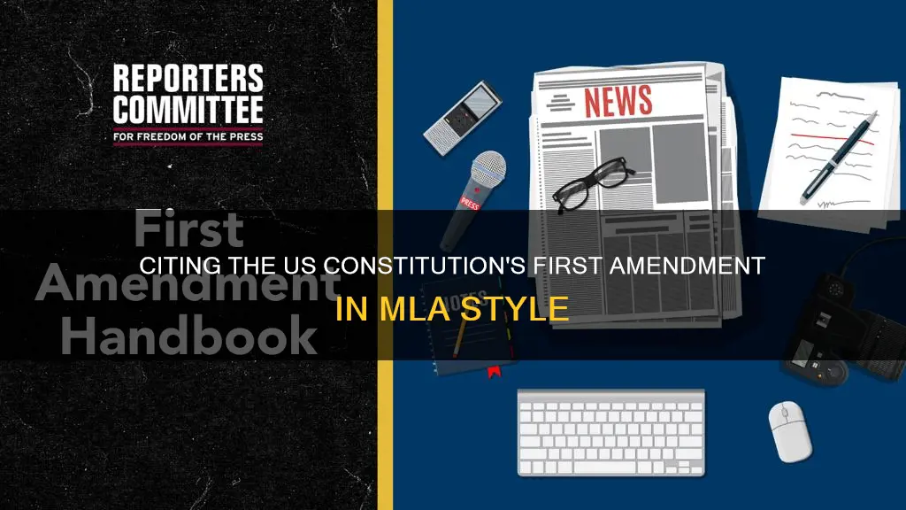 how to cite constitution first amenment mla