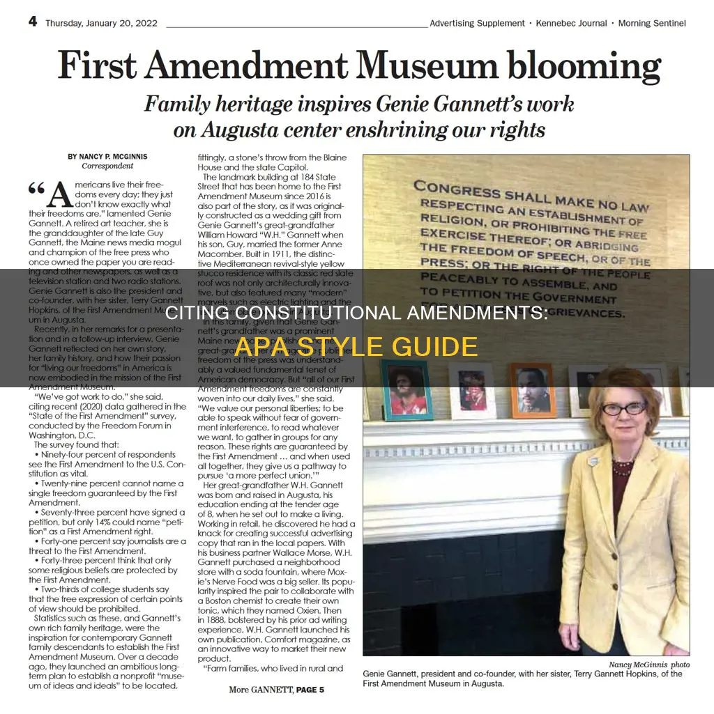 how to cite constitutional amednments in apa fornat