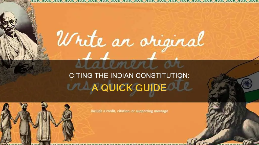 how to cite indian constitution