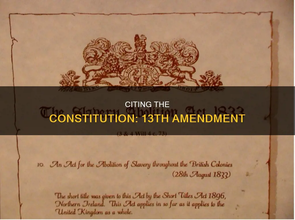 how to cite the constitution 13th amendment