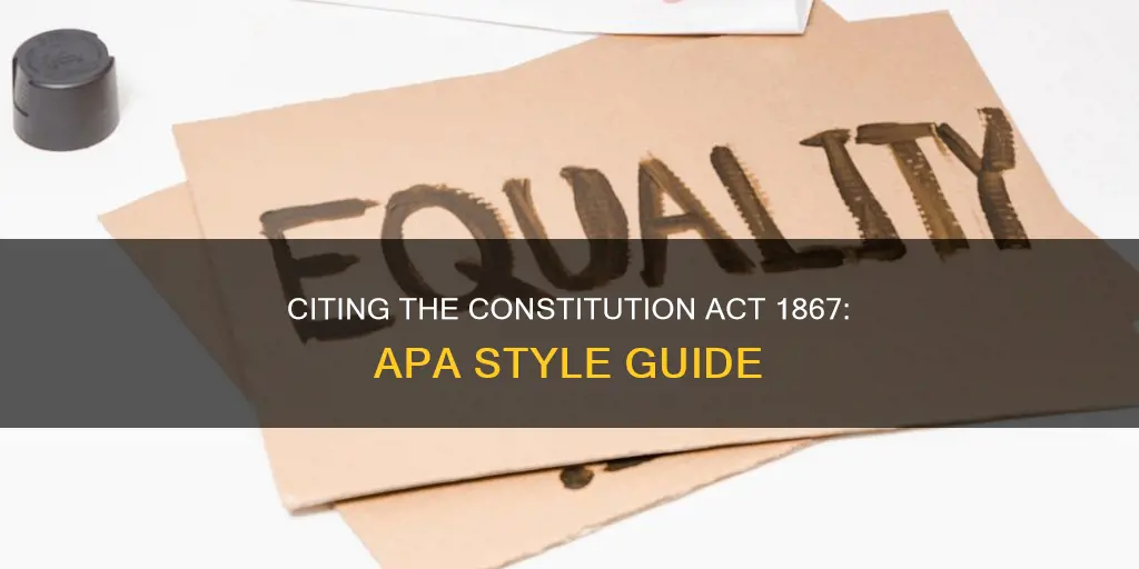 how to cite the constitution act 1867 apa