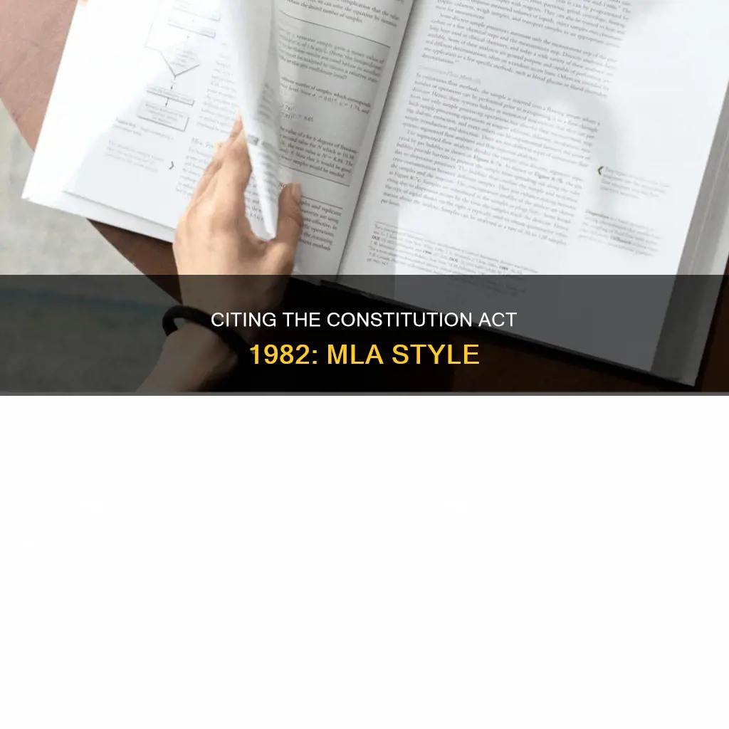 how to cite the constitution act 1982 mla