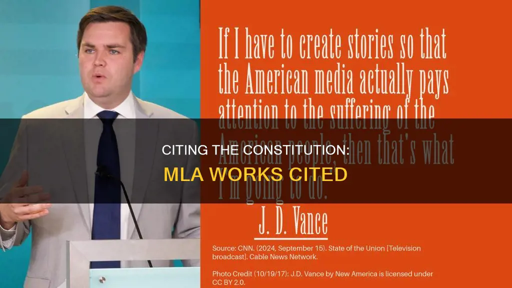how to cite the constitution mla works cited page