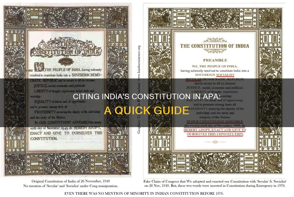 how to cite the constitution of india apa