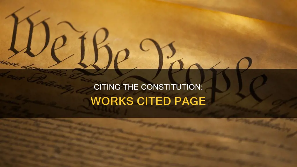 how to cite the constitution on the works cited padge