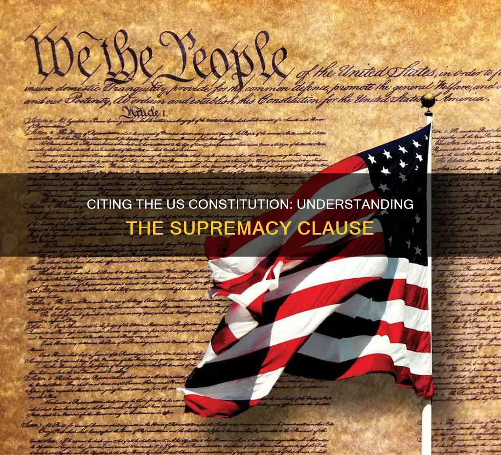 how to cite the supremacy clause of the us constitution