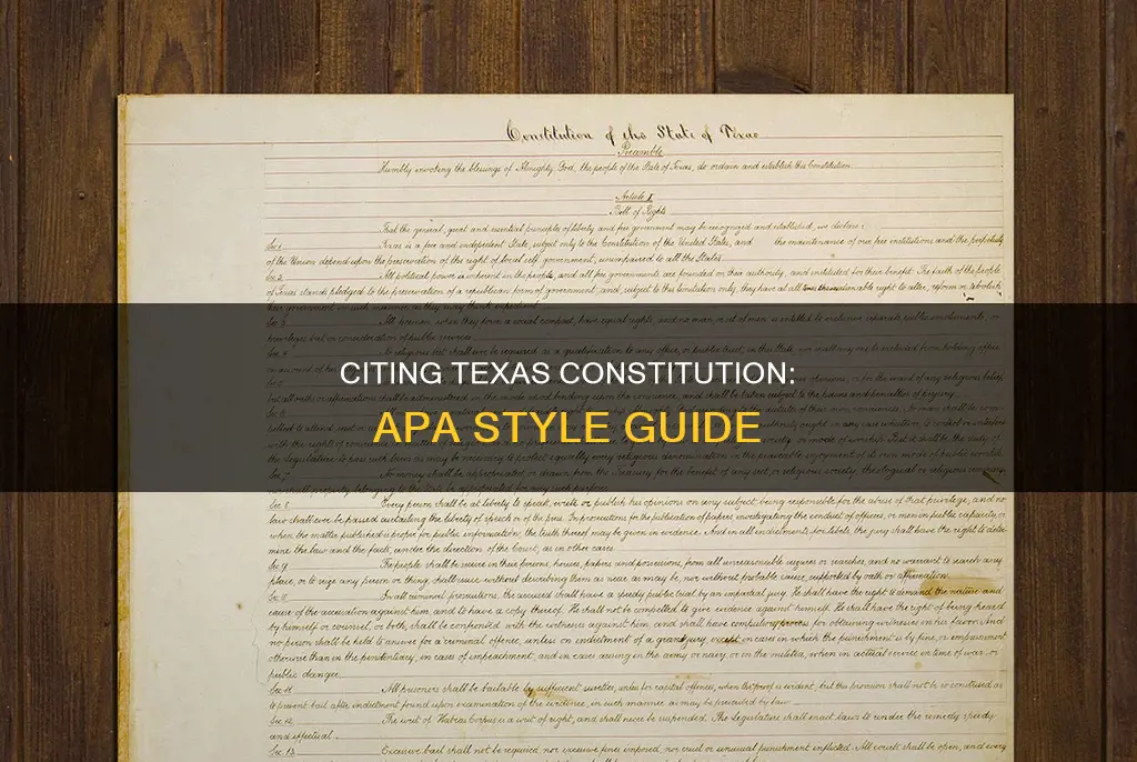 how to cite the texas constitution in apa