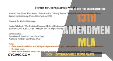 Citing the US Constitution's 13th Amendment in MLA Style