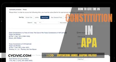 Citing the US Constitution: APA Style Guide
