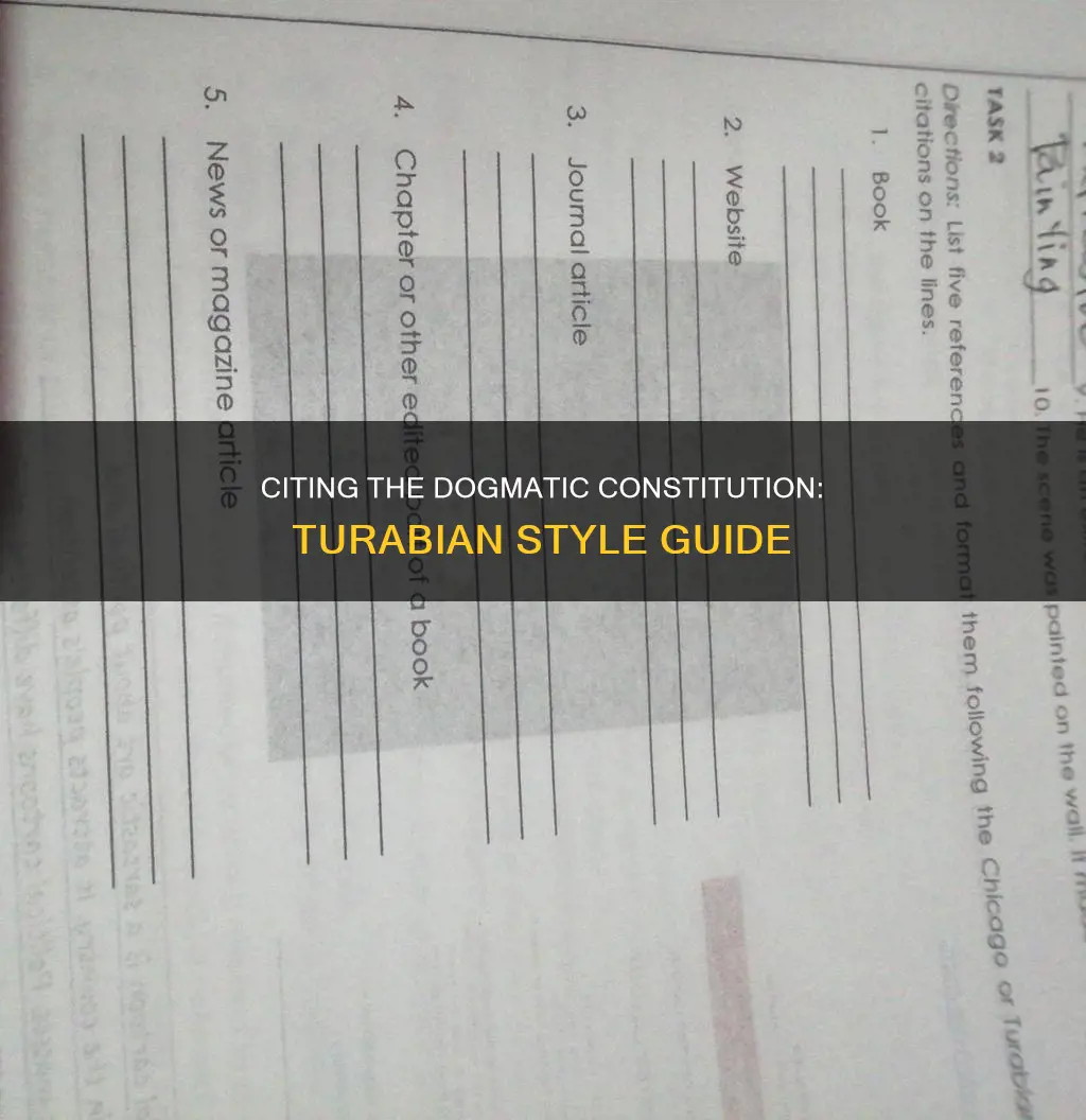 how to cite turabian dogmatic constitution on the church