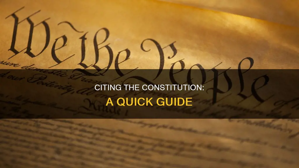 how to create a citation for the constitution