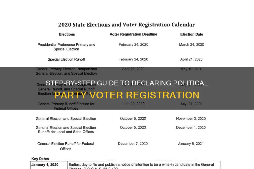 how to declare a political party voters registration