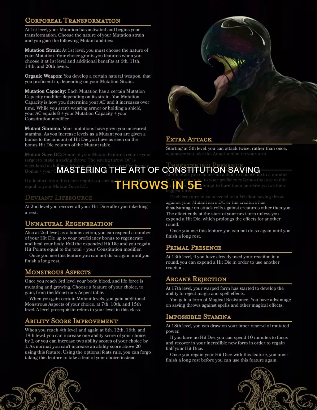 how to do a constitution saving throw 5e