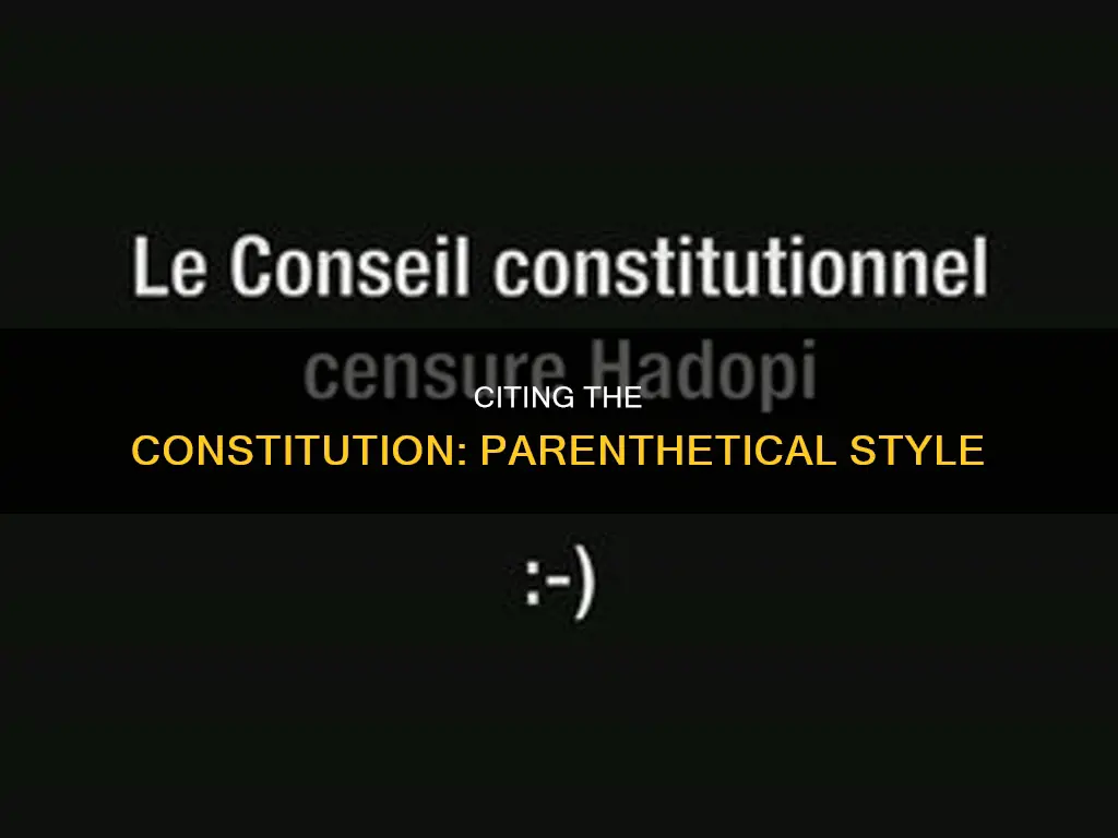 how to do a parenthetical citation of the constitution