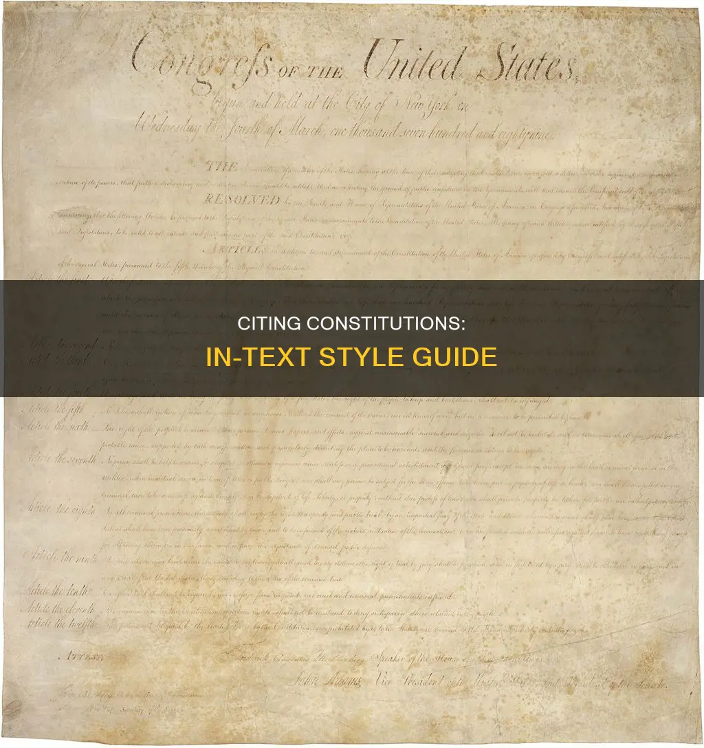 how to do in text citiation of constitutions