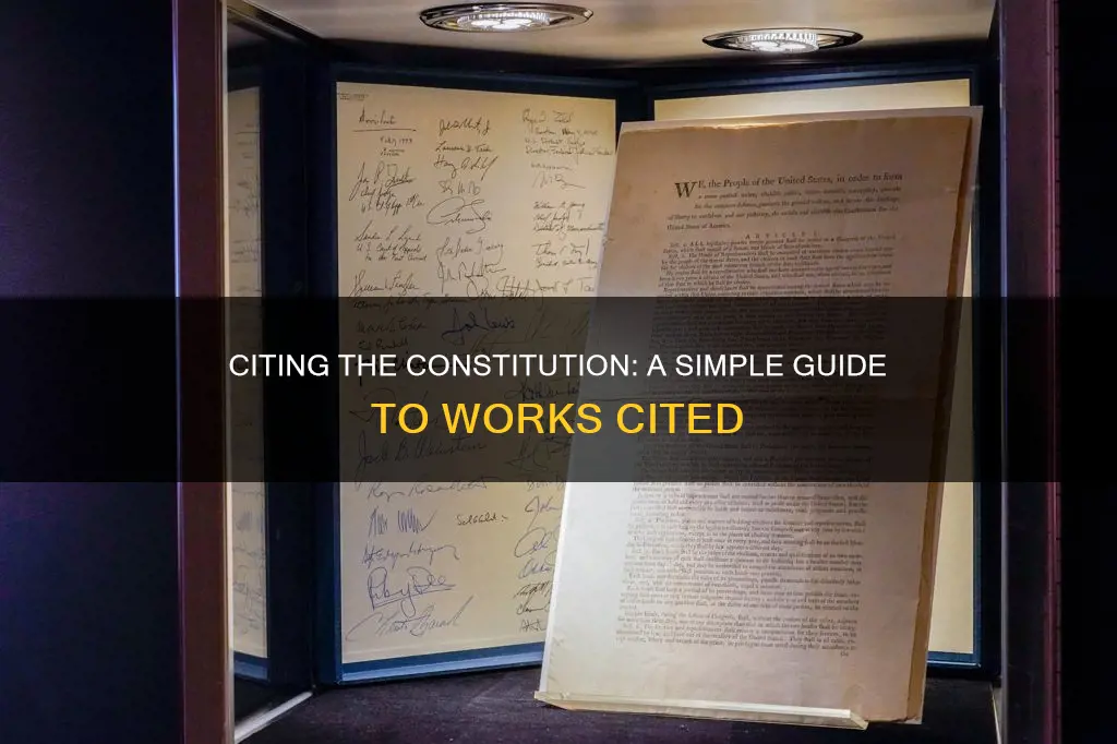 how to do works cited for the constitution