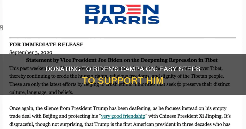 how to donate to biden