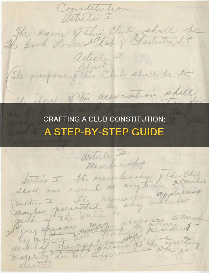 how to draft a constitution for a club