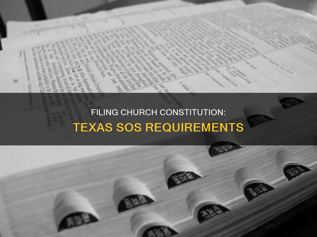 how to file church constitution with sos in texas