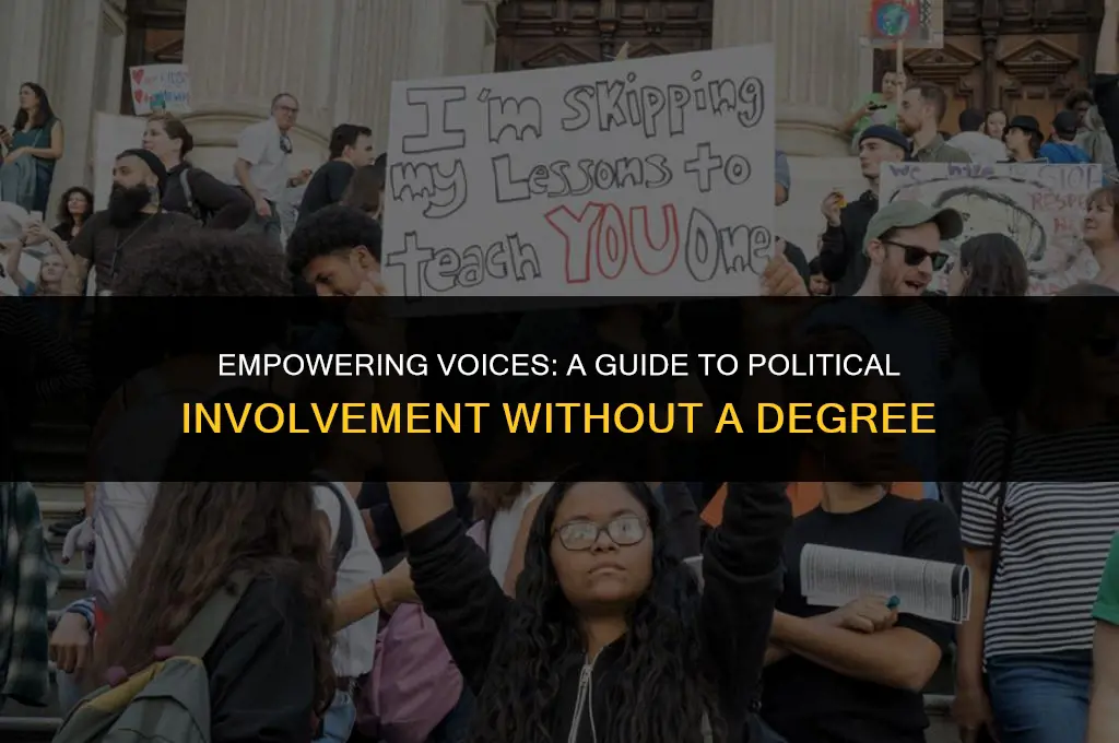 how to get involved in politics without a degree