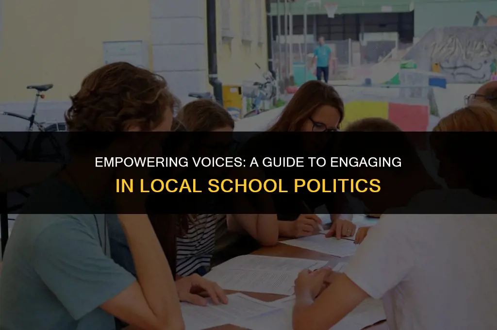 how to get involved in your local school politics
