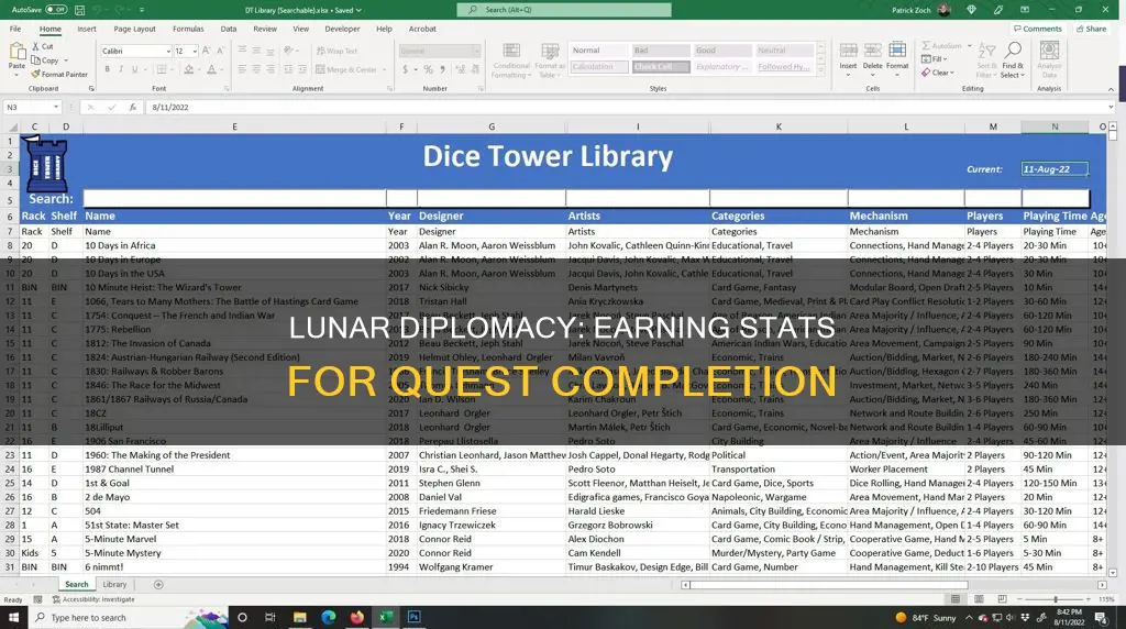 how to get stats for lunar diplomacy