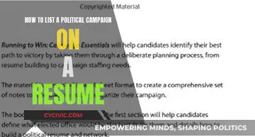 Enhancing Your Resume: Political Campaign Experience
