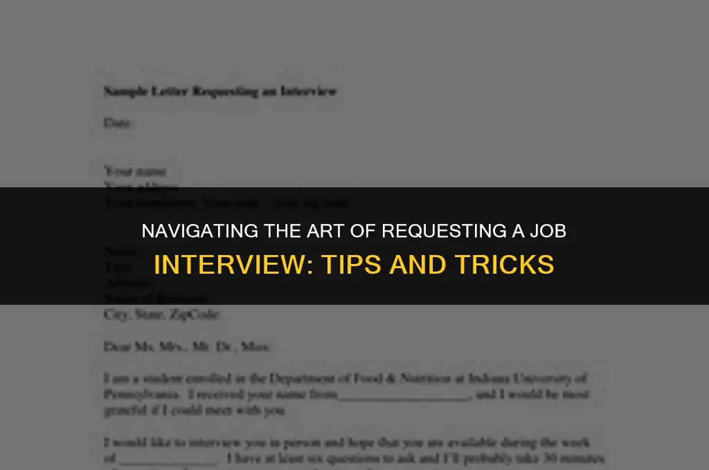 how to politely ask for a job interview