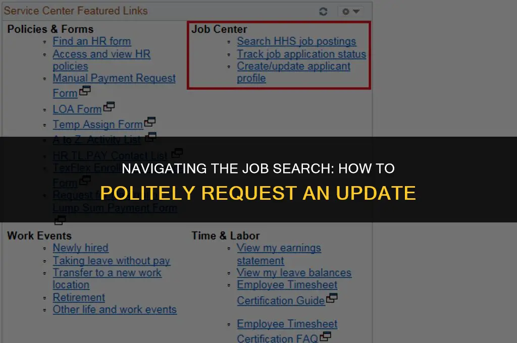 how to politely ask for a job update