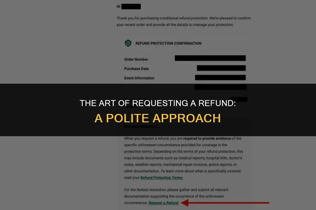 how to politely ask for a refund