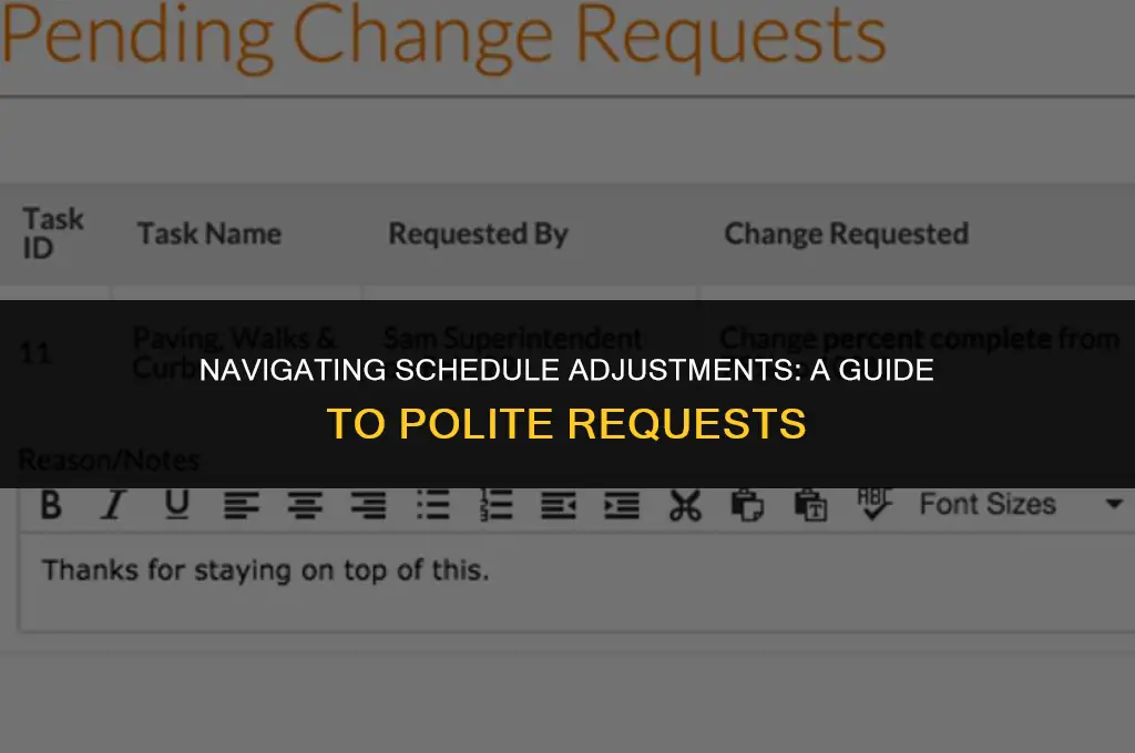 how to politely ask for a schedule change