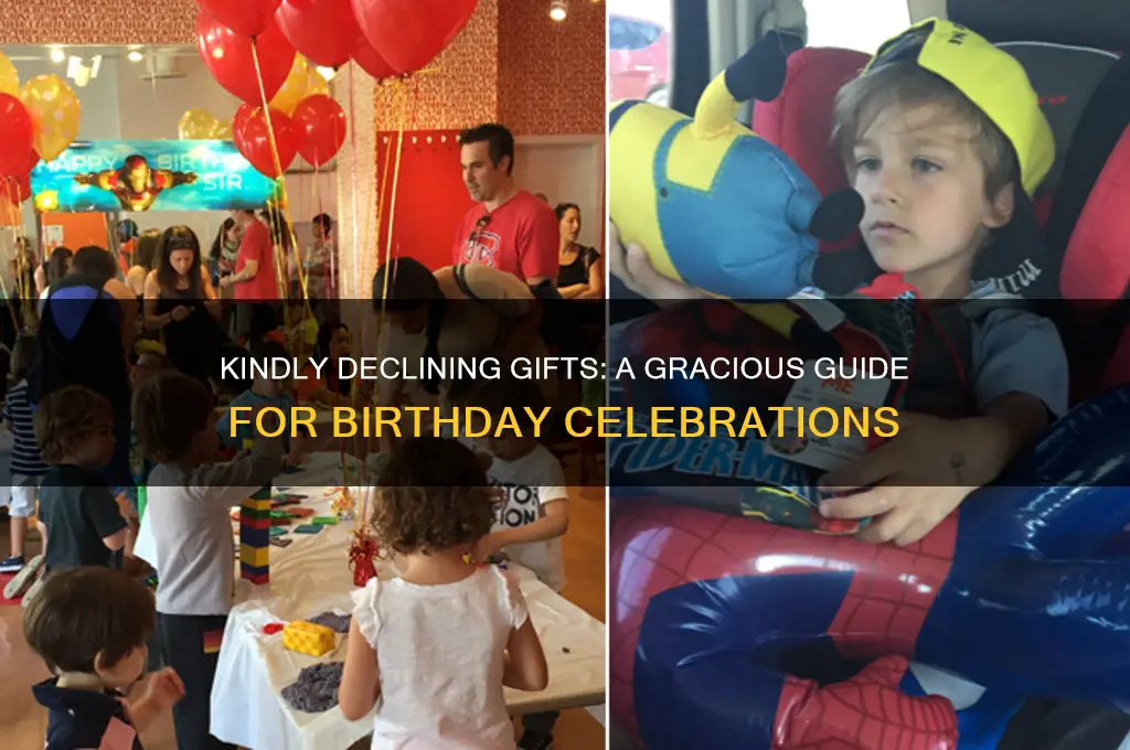 how to politely say no gifts for birthday party