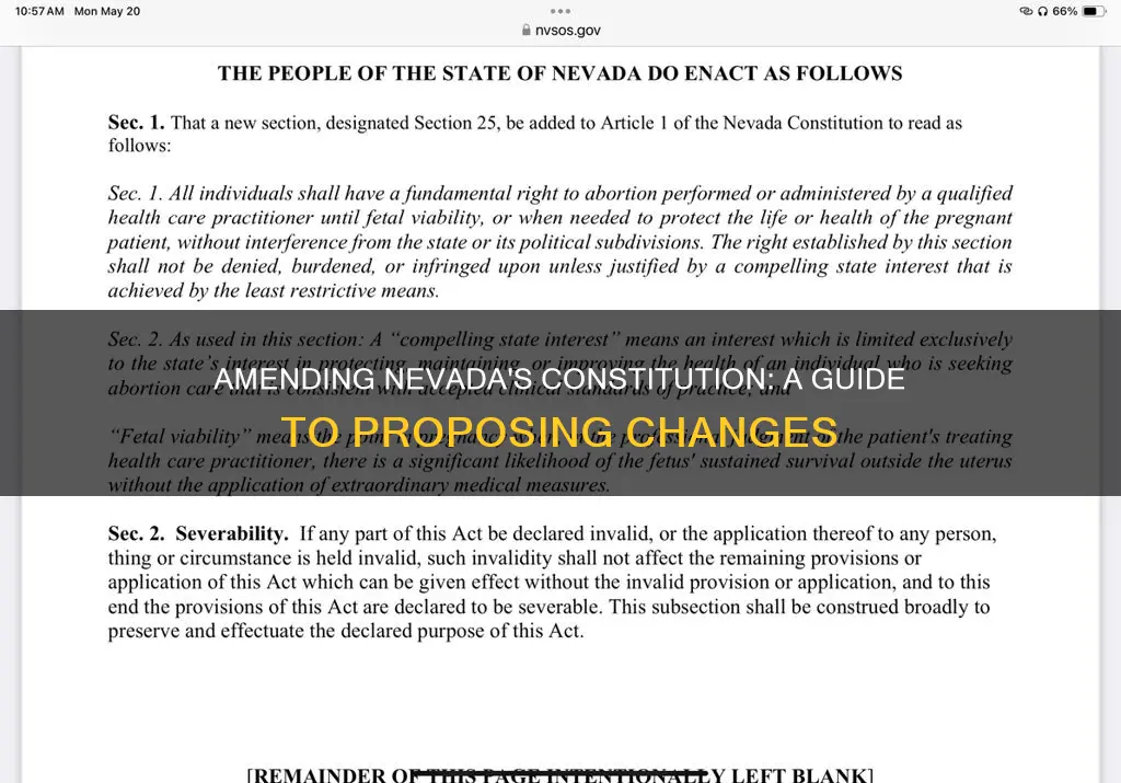 how to propose an amendment nevada constitution