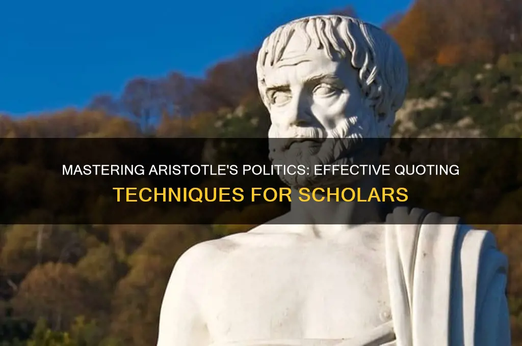 how to quote aristotle politics