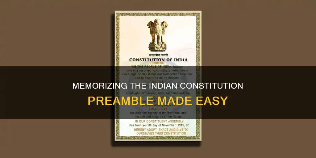 how to remember preamble of indian constitution