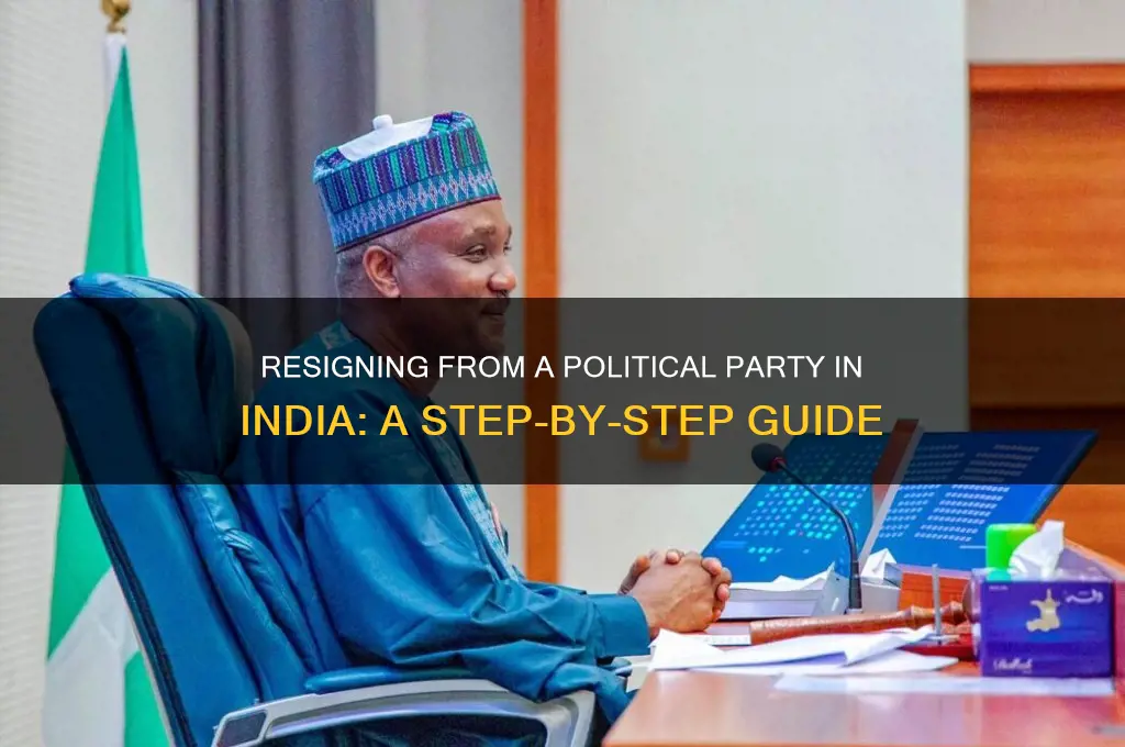 how to resign from a political party in india