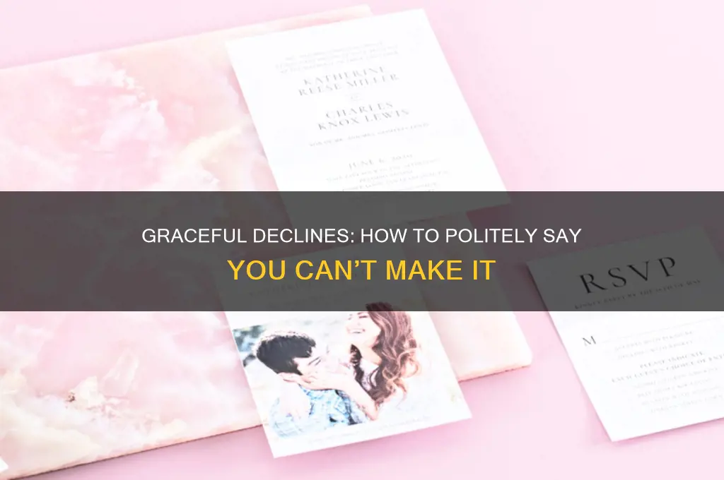 how to say you can t make it politely