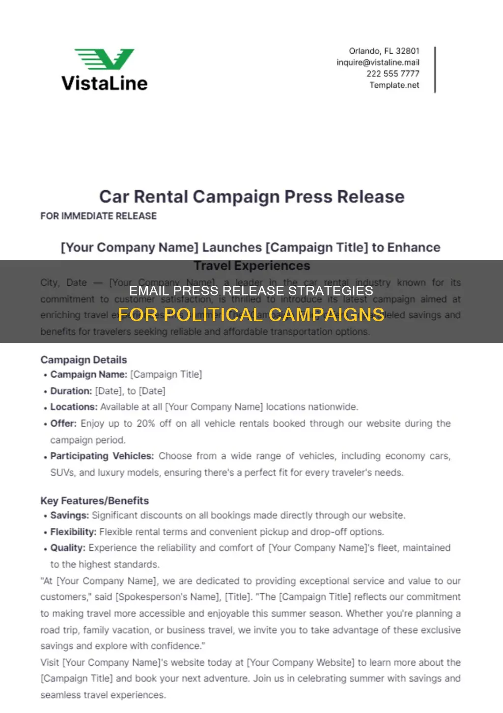 how to send press release by email political campaign