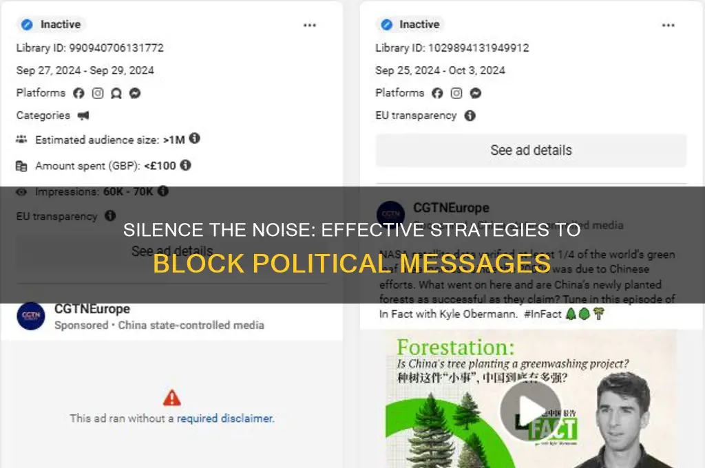 how to stop political messages