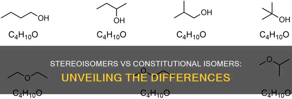 how to tell the difference between stereoisomers and constitutional isomers