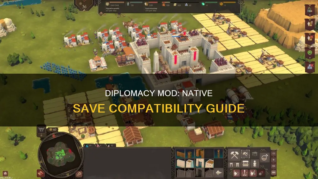 how to use diplomacy mod with native saves