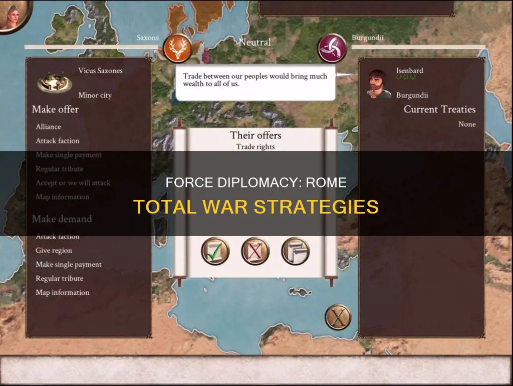 how to use force diplomacy rome total war